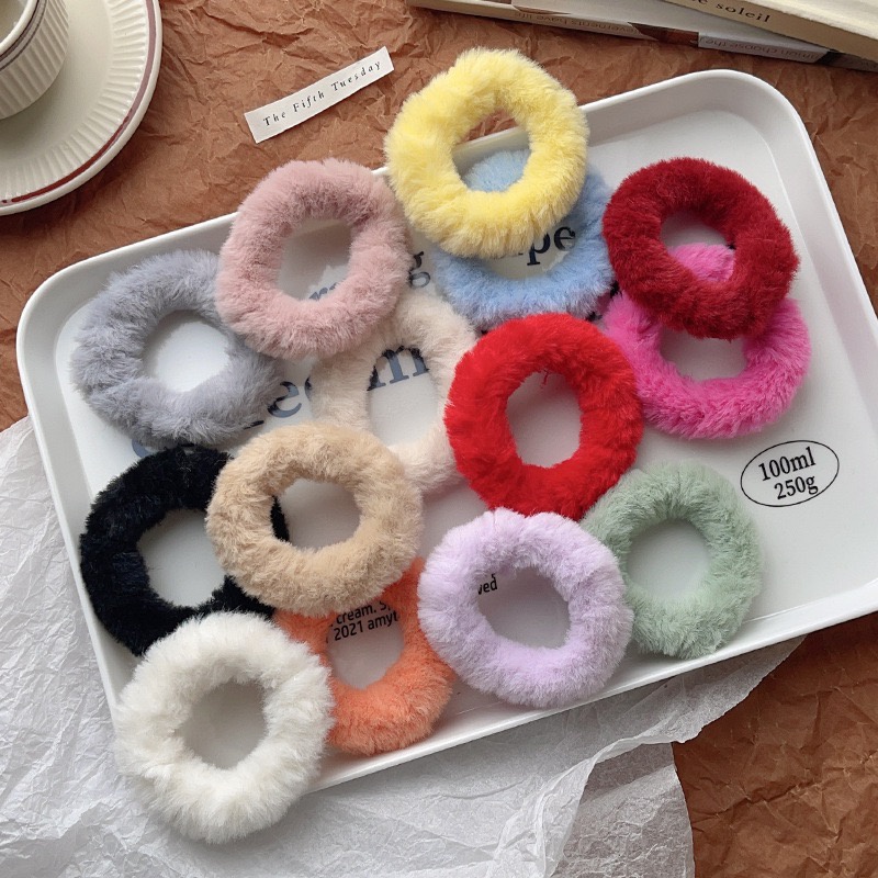 Jual ED - SCRUNCHIE RAMBUT KECIL MODEL BULU POM-POM / KUNCIRAN ...