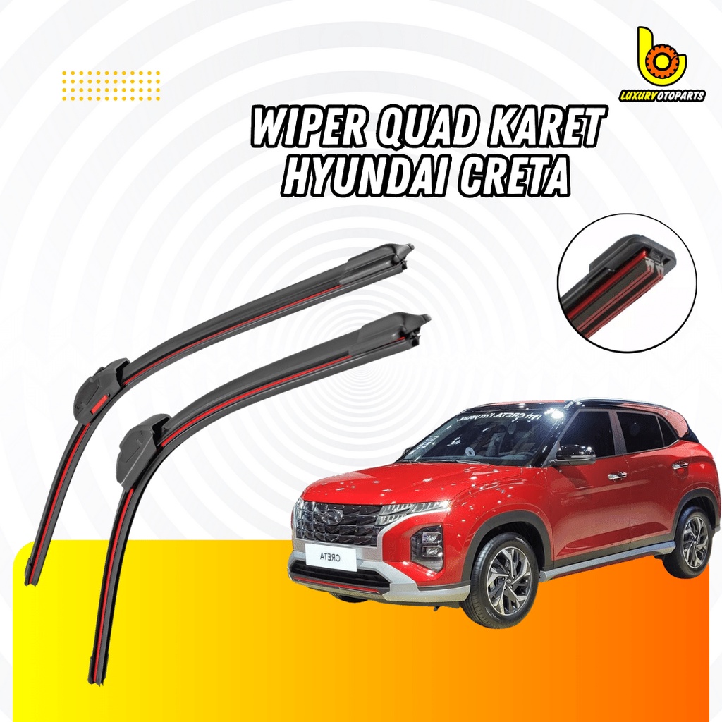 Jual 1 SET (2 PCS) Wiper Quad Blade Hyundai Creta / Wiper 4 Lapis Karet