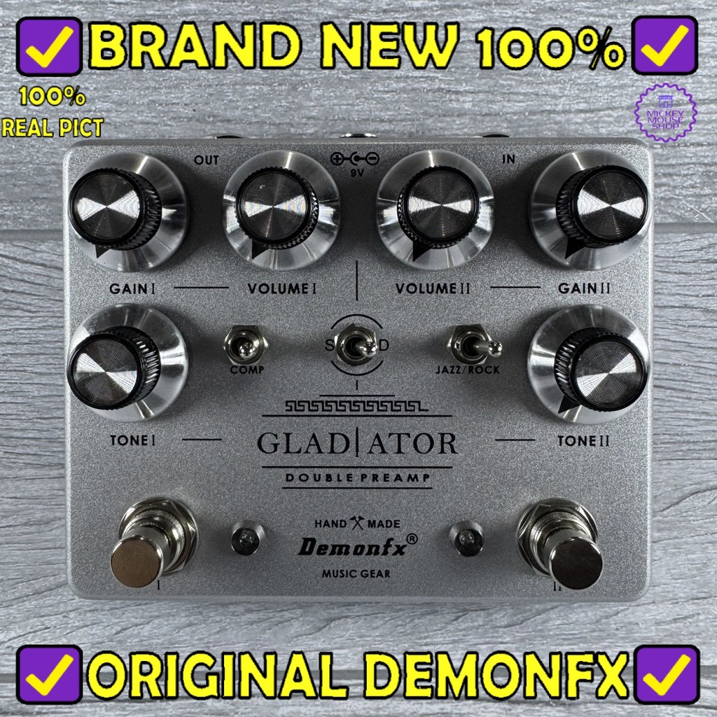 Jual Efek Gitar DemonFX GLADIATOR DOUBLE PREAMP Dual Overdrive