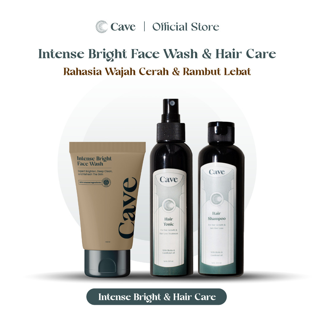 Jual CAVE INTENSE BRIGHT FACE WASH + SHAMPOO + HAIR TONIC | Shopee ...