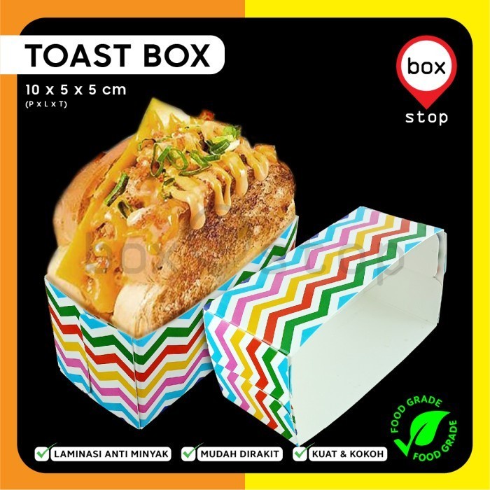 Jual Kotak Dus Roti Bakar- Box Toast CHEVRON (50 pcs) | Shopee Indonesia