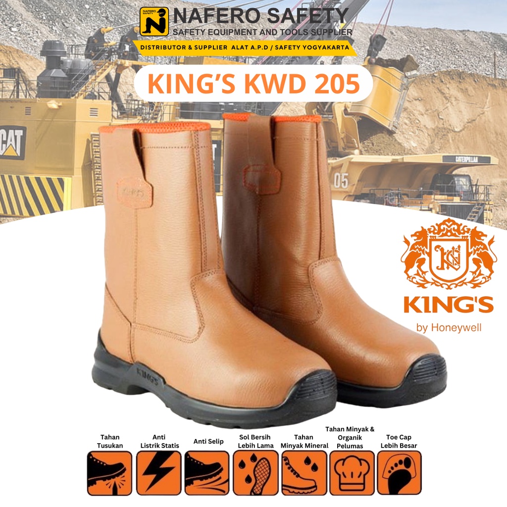 Jual ORIGINAL Sepatu safety Boots King KWD 205 Coklat Honeywell ...