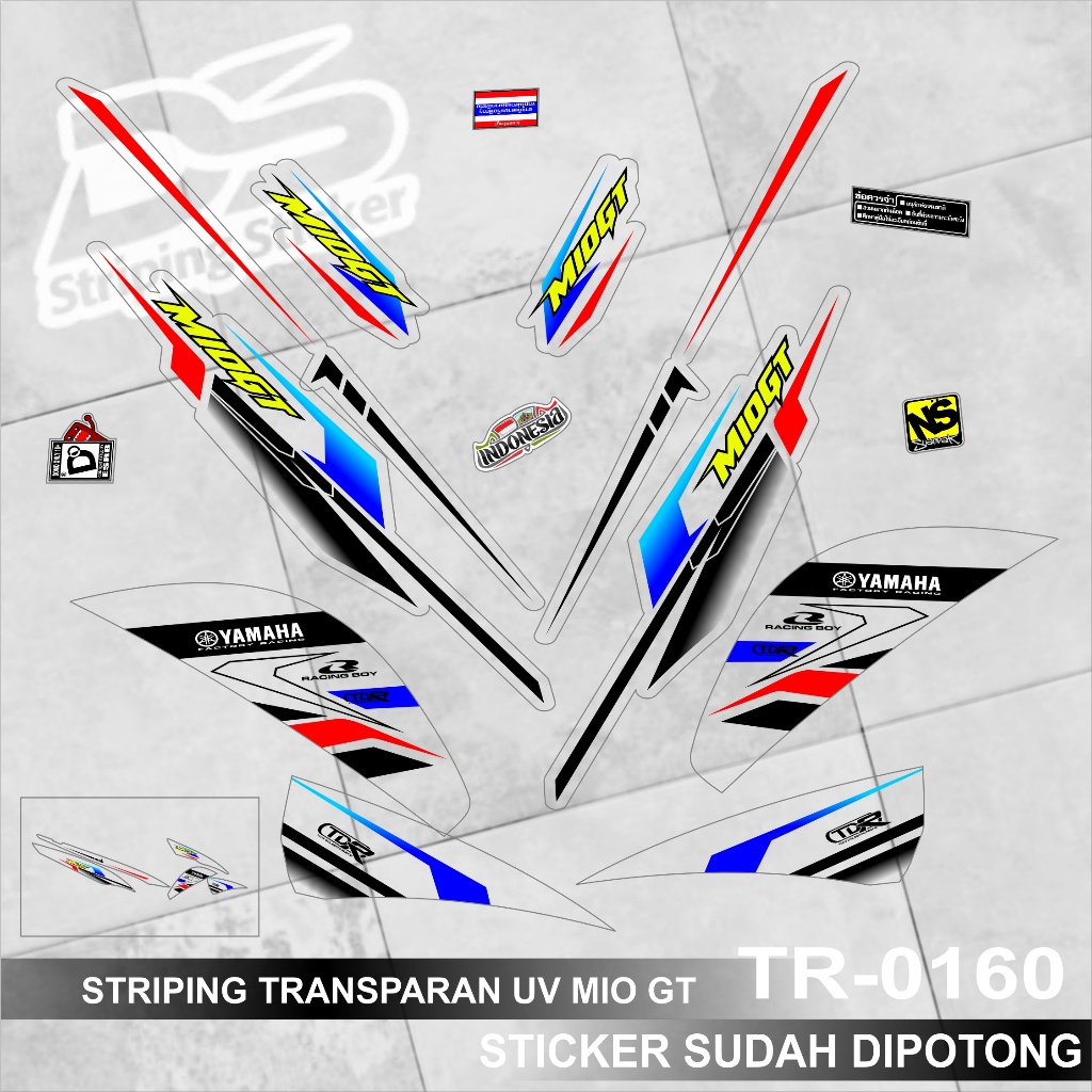 Jual Striping Stiker Transparan mio gt ( TR - 160 ) Sticker List ...