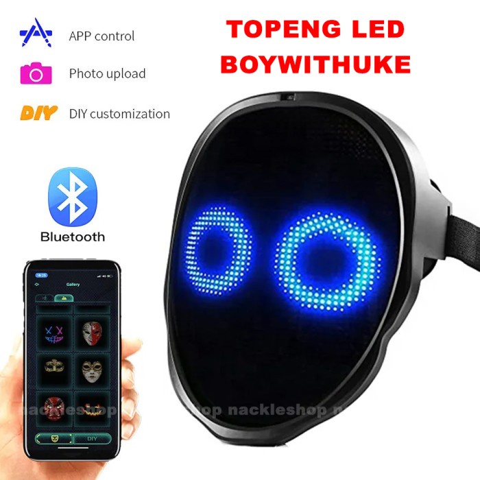 Jual Topeng Led Boywithuke / Led Face Changing Mask Bluetooth Shopee