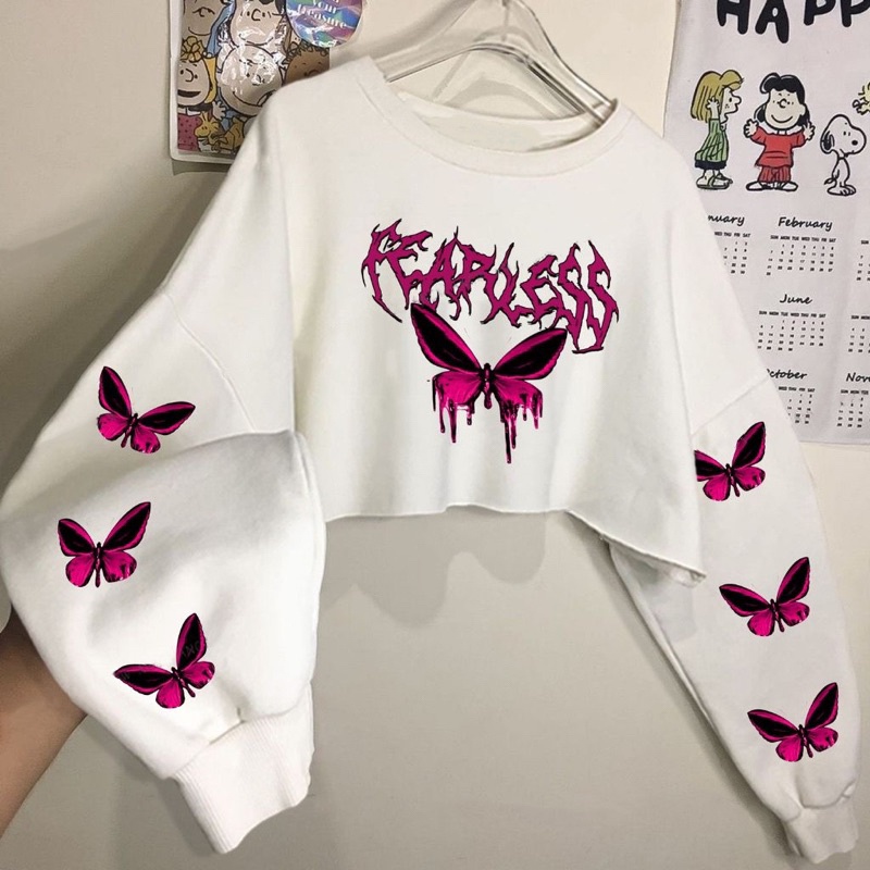 fleece baju sweater crop