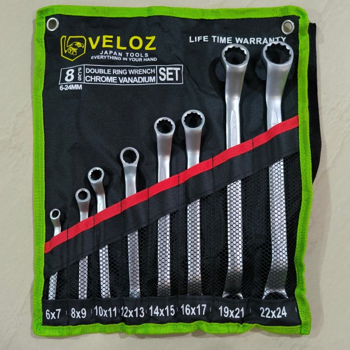 Jual VELOZ kunci RING SET 6-24MM 8PCS double offset ring spanner set 8 ...