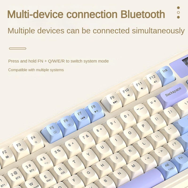 Jual AULA S99 Membrane KeyboardWireless Bluetooth Wired Three Mode RGB ...