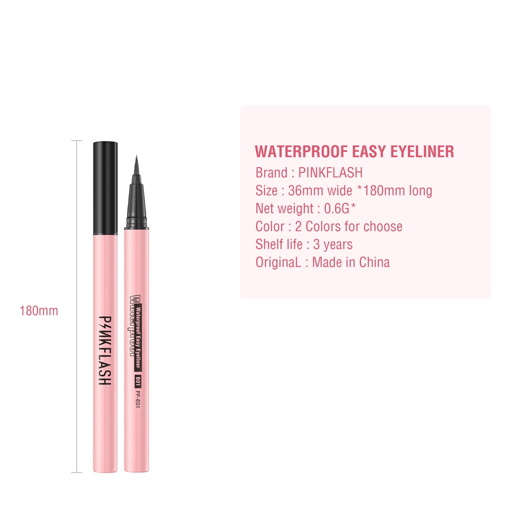 Jual Pinkflash Waterproof Easy Eyeliner Pf E01 B02 Shopee Indonesia