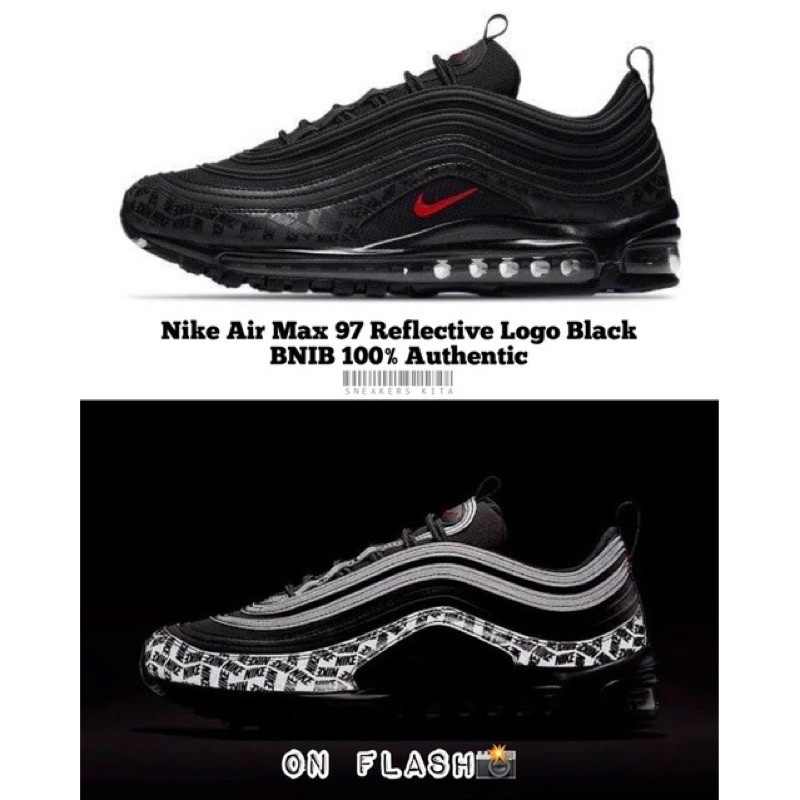 air max 97 reflective logo black
