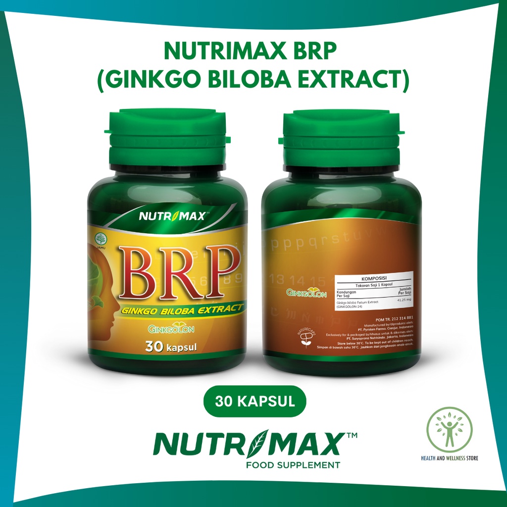 Jual Nutrimax Brp Brain Power Ginkgo Biloba Extract 30 Kapsul Suplemen ...