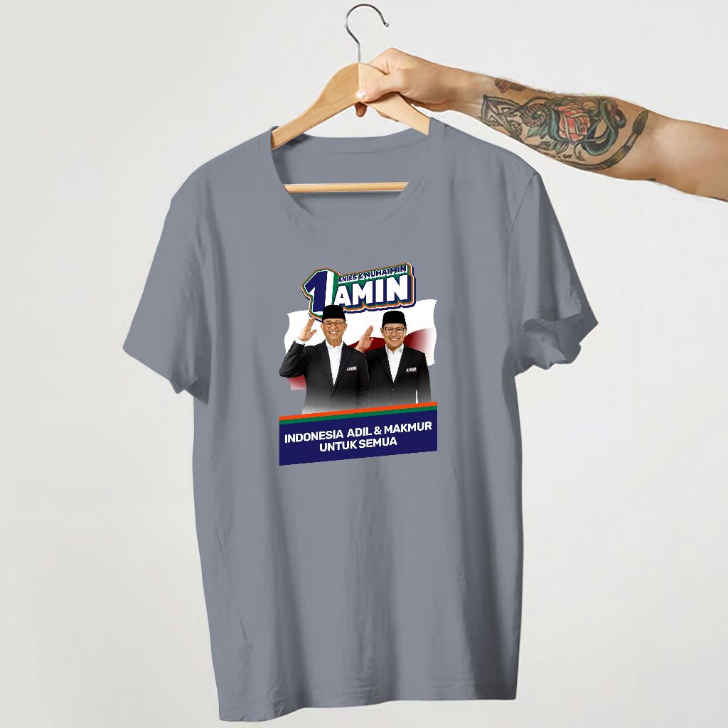 Jual Kaos Lengan Pendek Anies Capres Cawapres 2024 Amin Anies Muhaimin