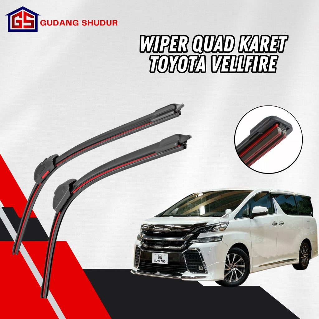 Jual Wiper Quad Blade Toyota Vellfire Frameless Lapis Karet Blade