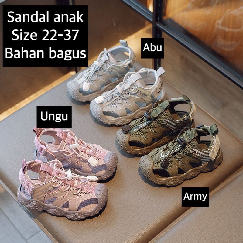 Jual (LOLI-JKT) SP- 5607 SEPATU SANDAL ANAK JARING TALI SERUT Perekat ...