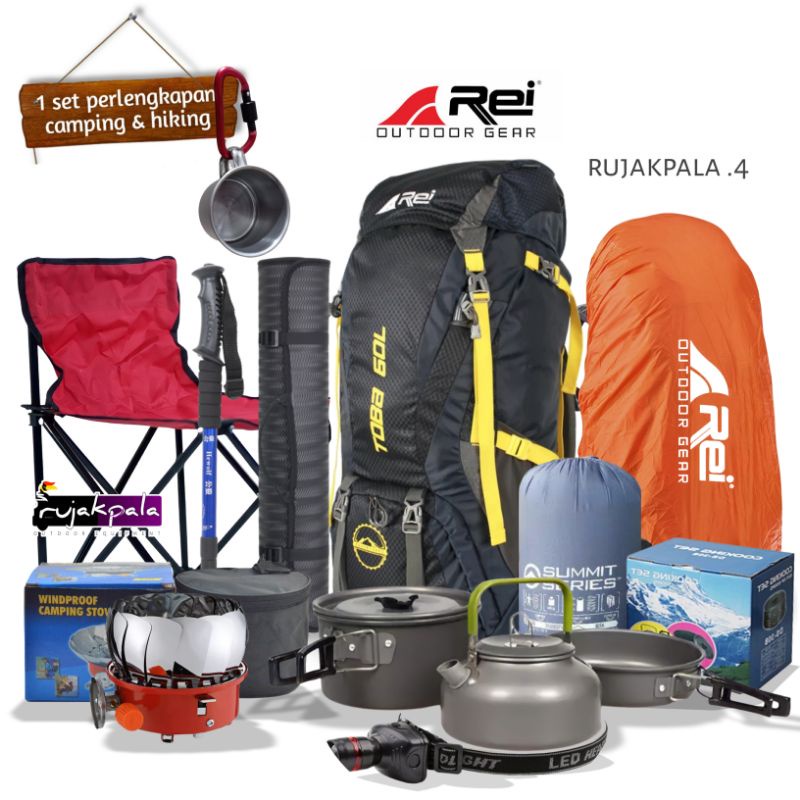 Jual Paket Mendaki Carrier Arei Toba 60l Paket Hemat Perlengkapan Mendaki Paket Hiking 