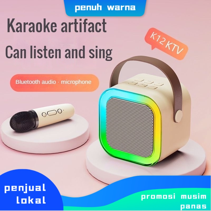 Jual 【Local Delivery 】Mini Bluetooth Karaoke Speaker Machine with 2
