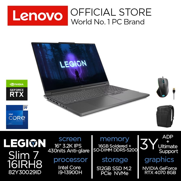 Jual Lenovo Legion Slim 7 16irh8 29id Core I9 13900h 16gb 1tb Rtx4070 W11 Shopee Indonesia 