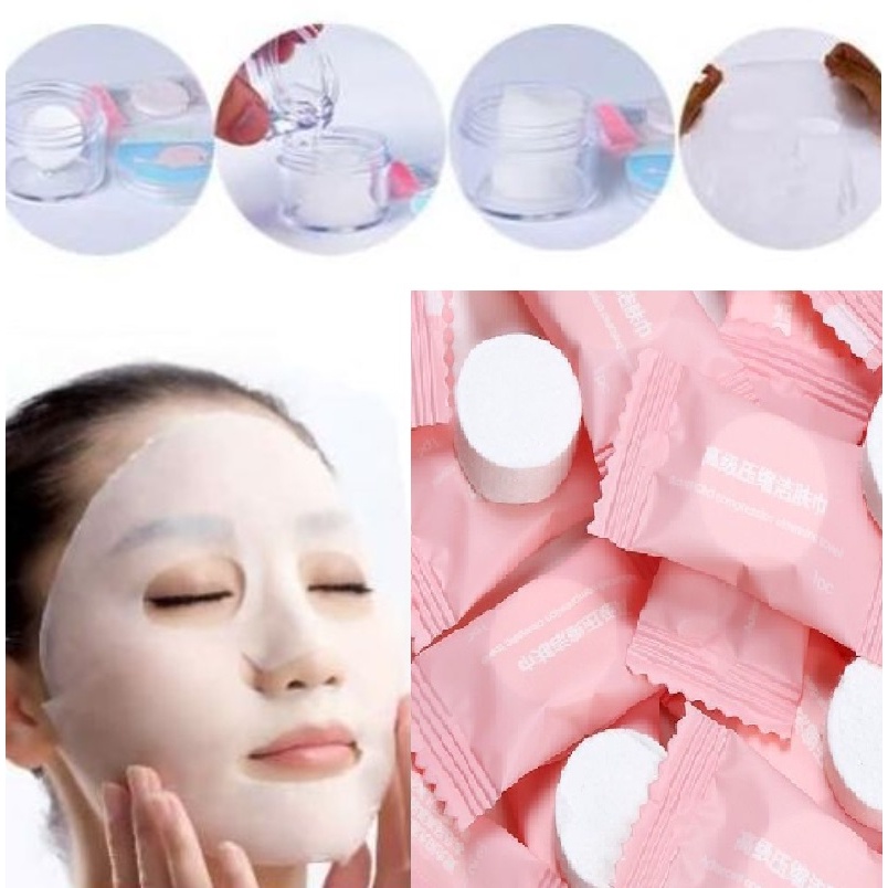 Jual Masker Compressed Paper Mask Sheet Tablet Kertas DIY Topeng Tisu ...
