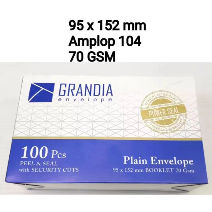 Jual 1 Pack Amplop Grandia Putih 104 Isi 100 Lembar | Shopee Indonesia