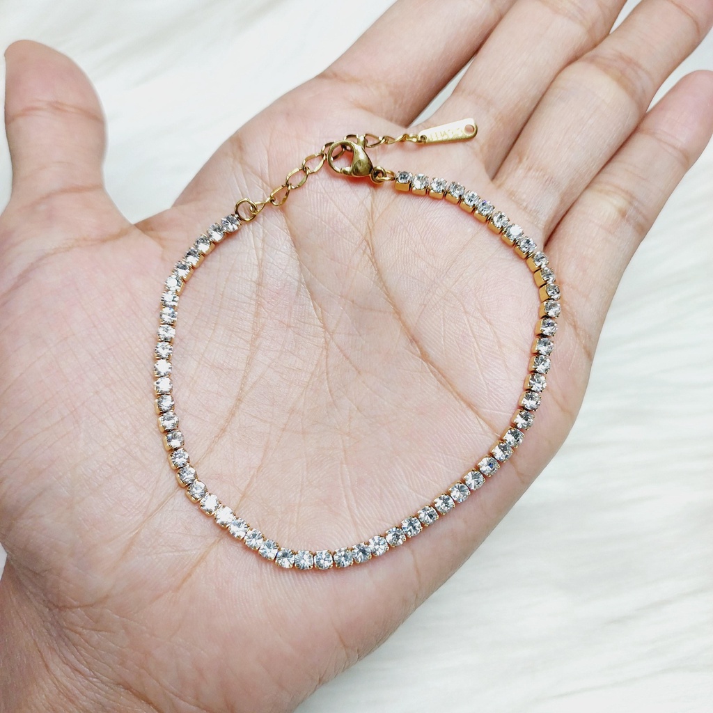 Jual TITANIUM Gelang tangan cor mata baris full GT098 | Shopee Indonesia
