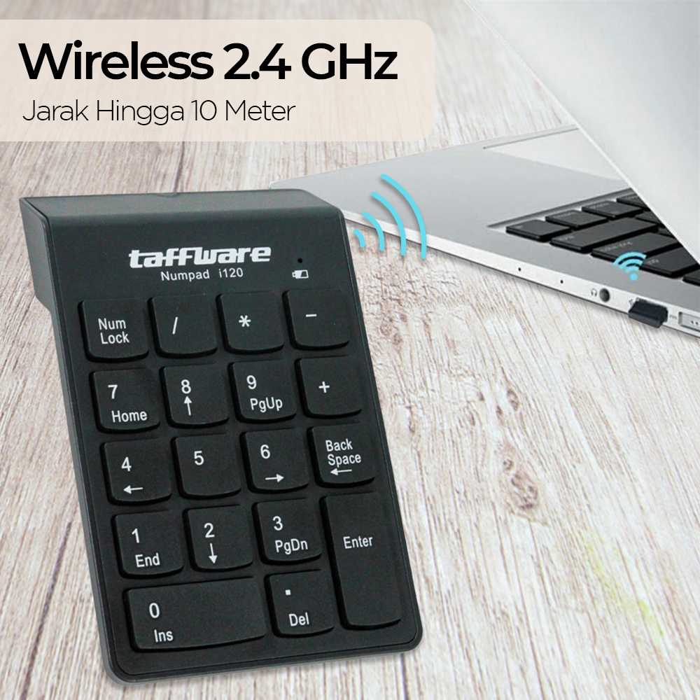 Jual Keypa Kerboard Numerik Taffware Keypad Numeric Wireless 2.4 GHz 10 ...