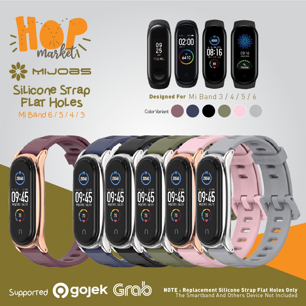 Shopee Strap Mi Band MIJOBS MiBand CS Flat Hole Silicone Strap For