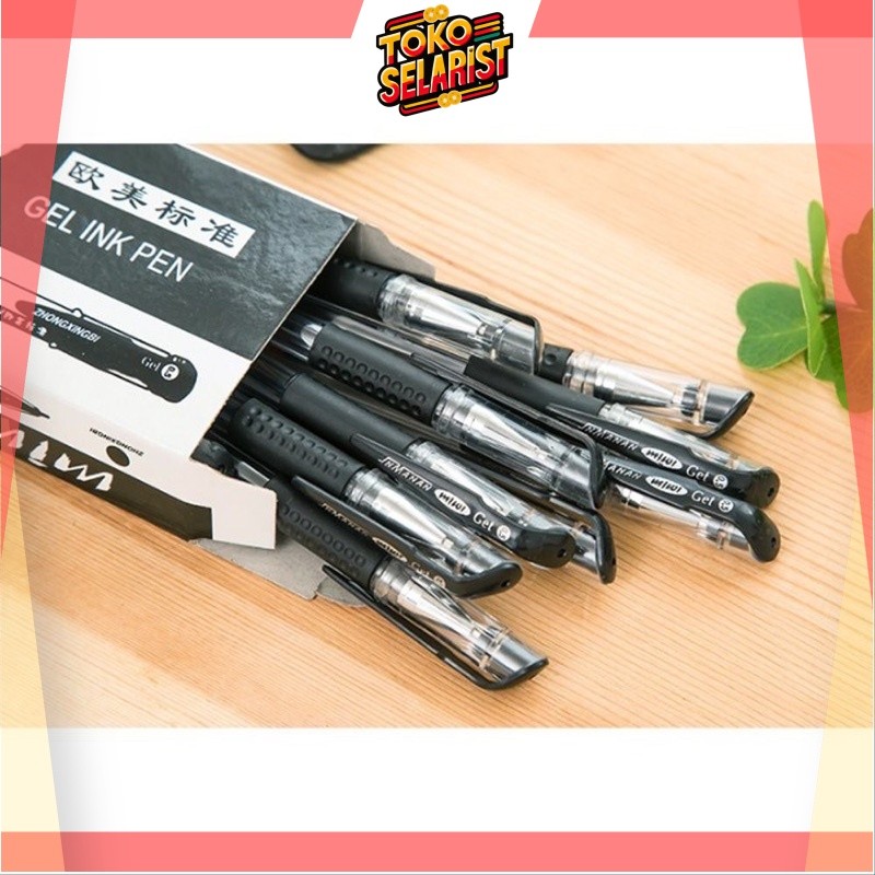 Jual COD MAKASSAR Pulpen Gel Alat Tulis Pena 0.5mm Standar Pulpen Tinta