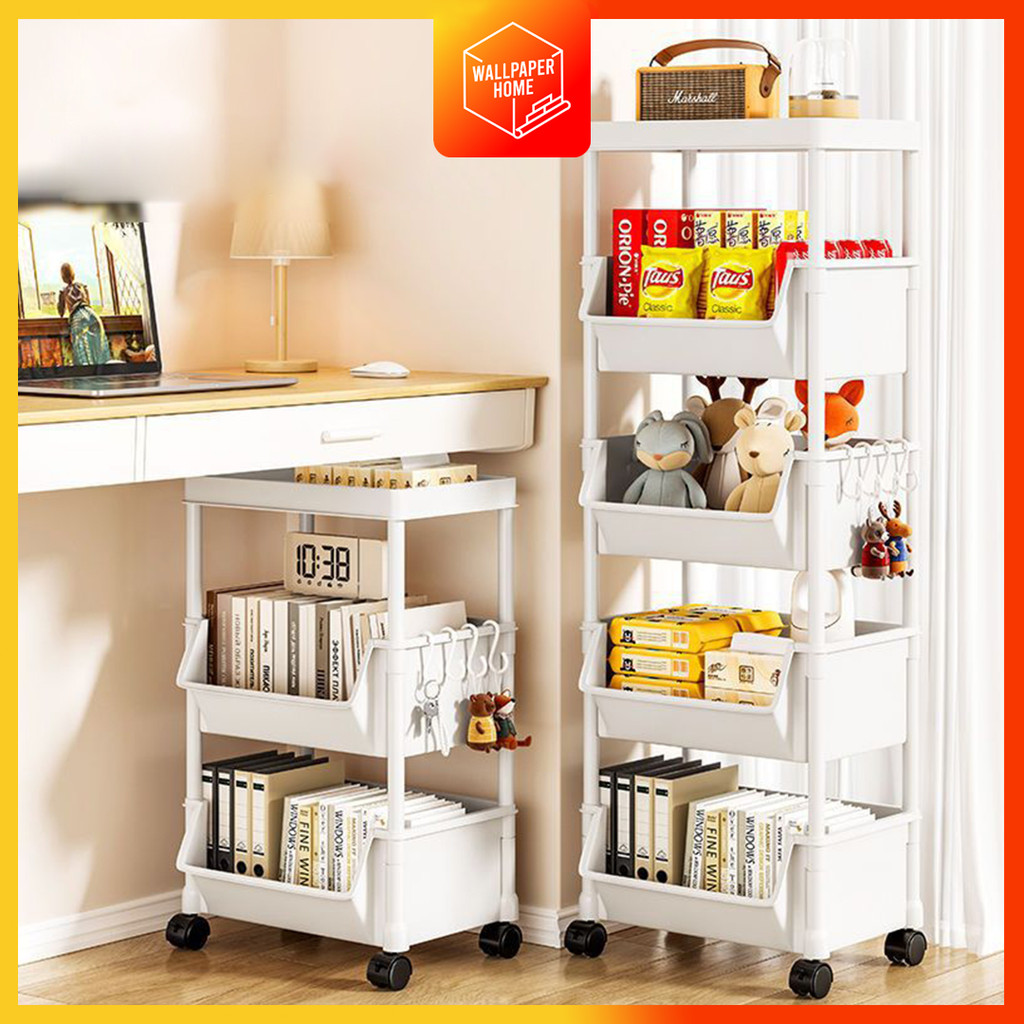 Jual Rak Serbaguna Buku Rak Susun Tempat Portable Roda Rak Toy Storage ...