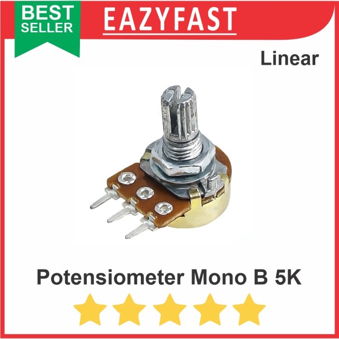Jual Potensiometer B 5K Mono Linear B5K 5 K Ohm Potensio Potentio Meter ...