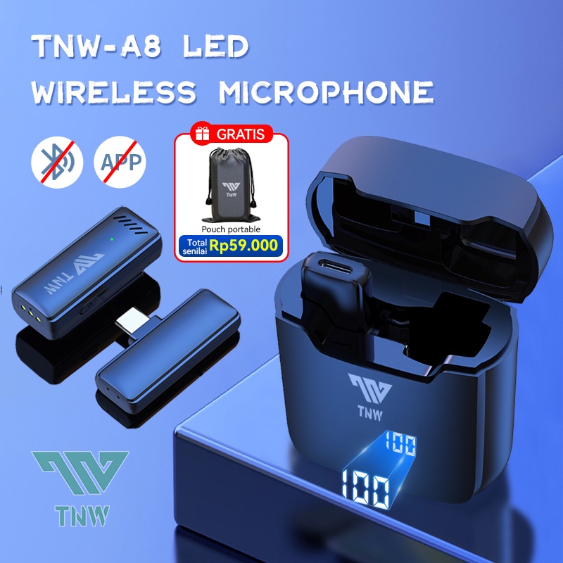 Jual COD TNW A8 Wireless Microphone Mikrofon YouTuber Mikrofon Wireless