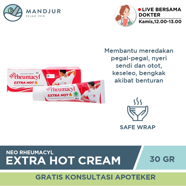 Jual Neo Rheumacyl Extra Hot Cream 30 Gr Krim Pereda Nyeri Sendi Dan