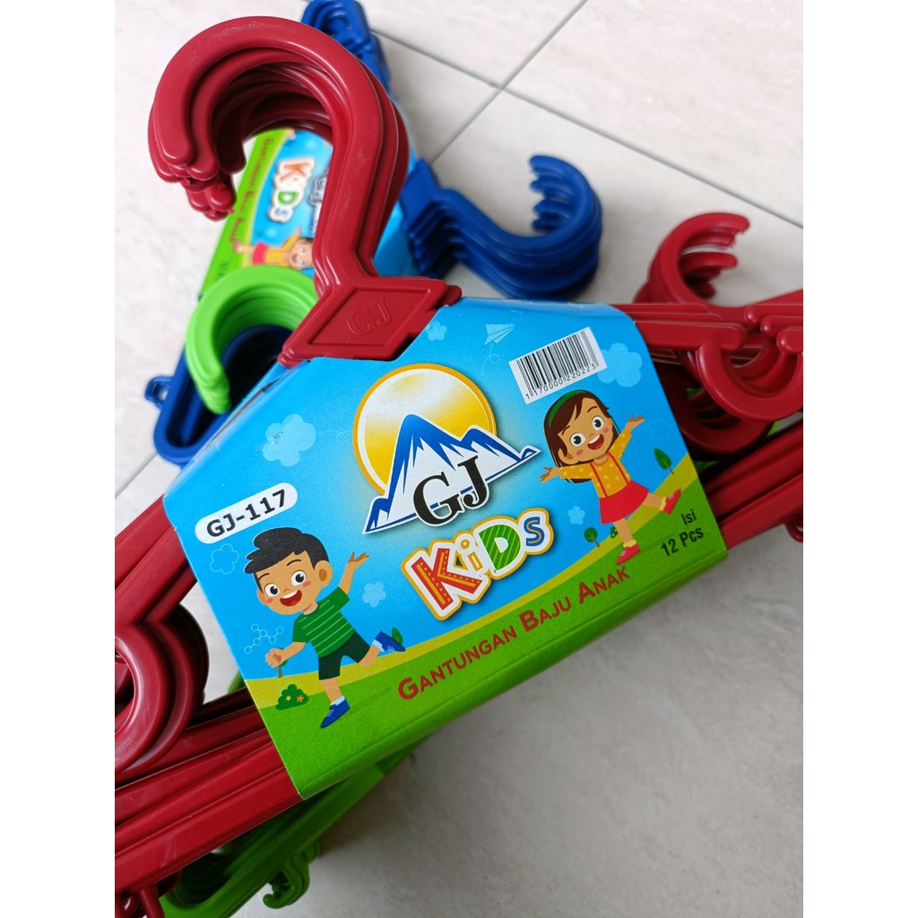 Jual KENZ [1 SET 12 PCS] HANGER LIDI GJ ANAK KIDS / HANGER LAUNDRY ...