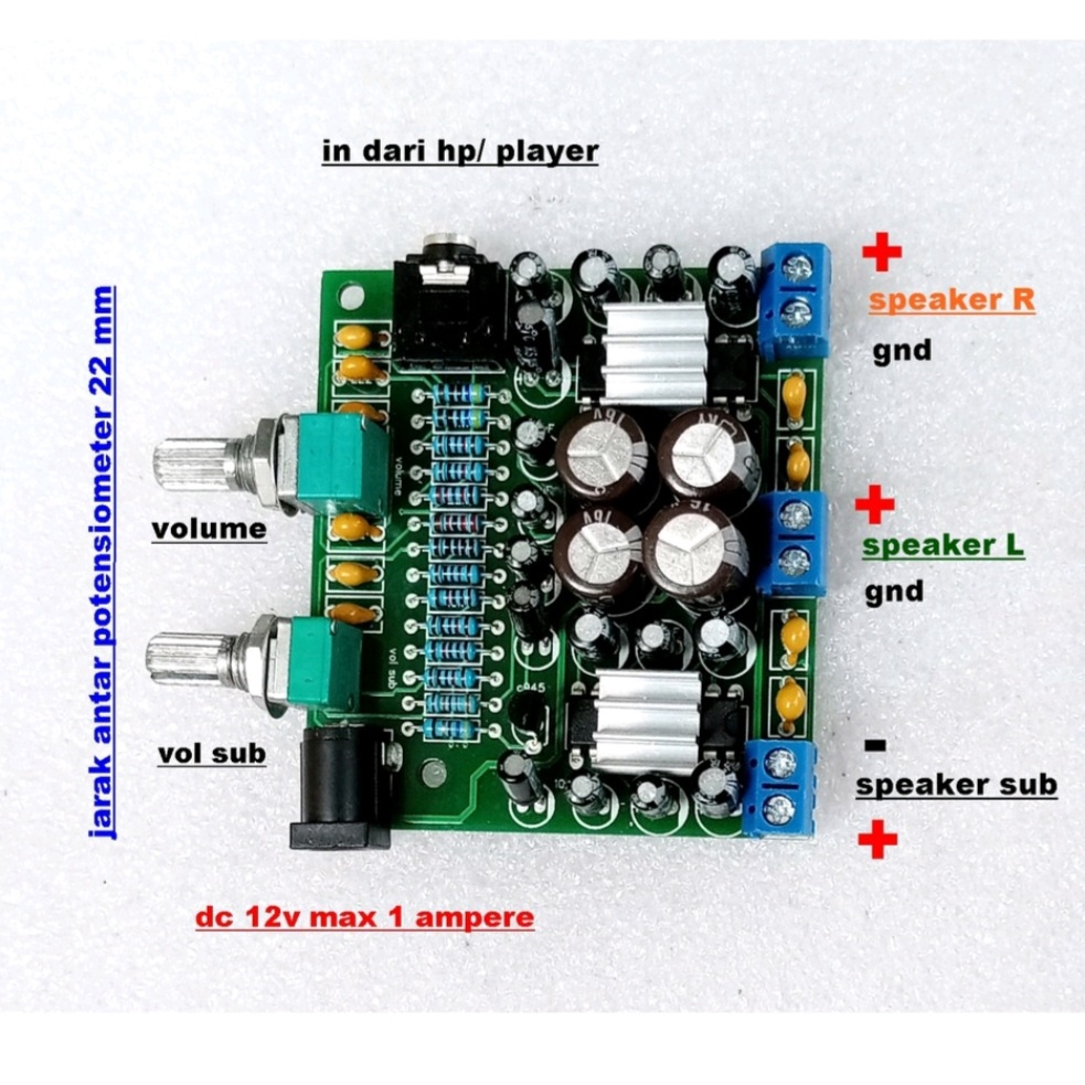 Jual (OML) Modul 2.1 TEA2025b Mini Power Amplifier tone control ...