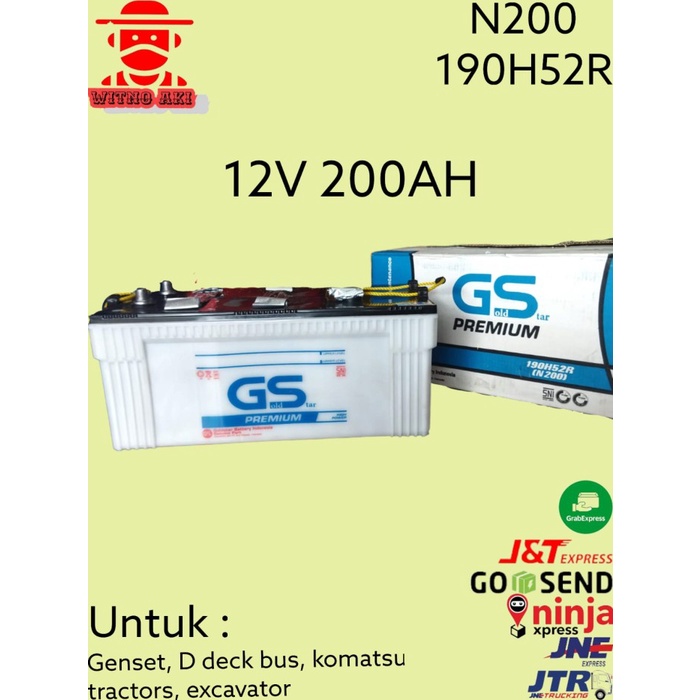 Jual Aki basah GS n200 12v 200ah 190h52R battery genset truck basah