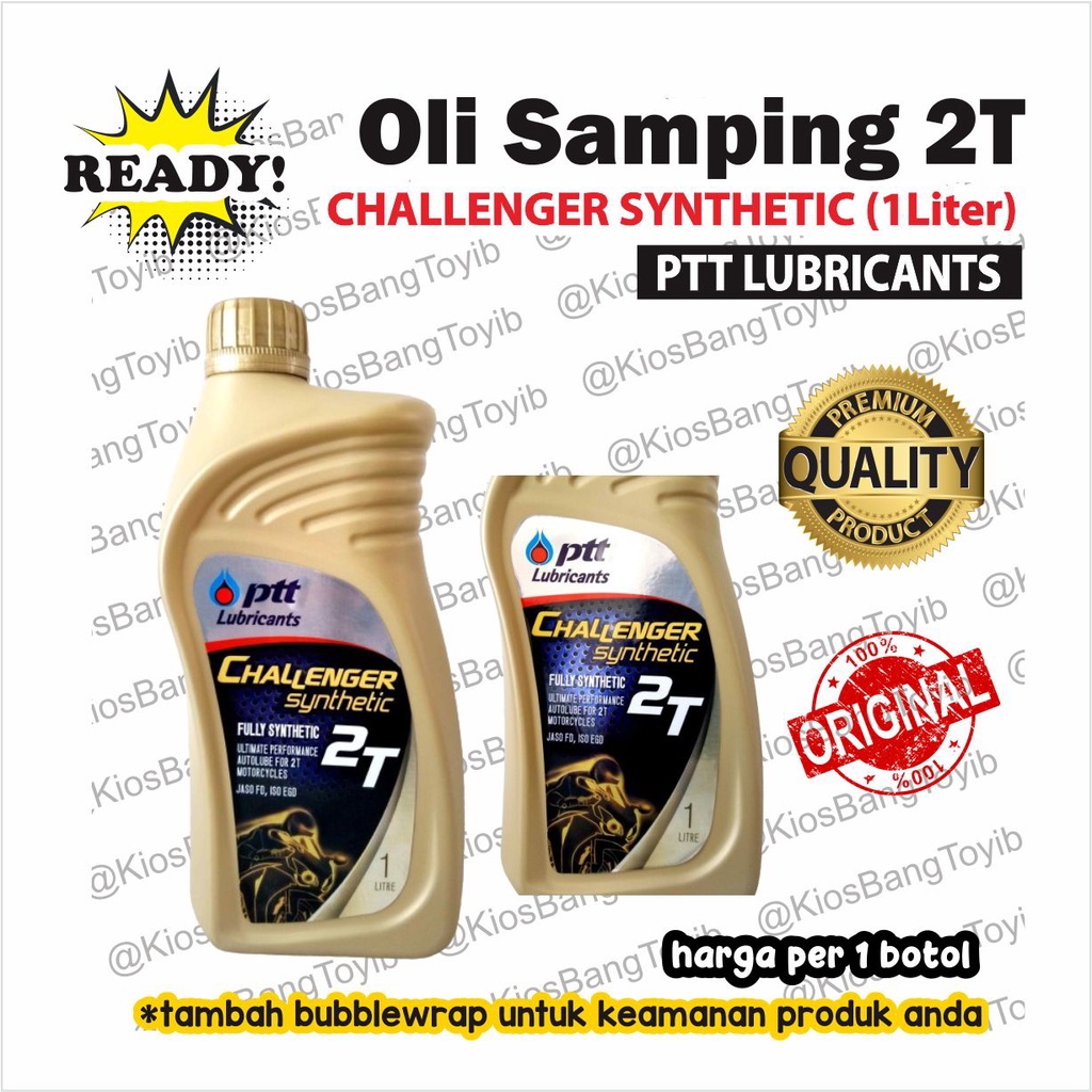 Jual Oli Samping Motor 2T Full Sintetis PTT Challenger SYN Gold 1Liter