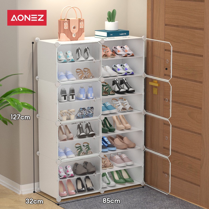 Jual PROMO AESTHETIC RAPI PREMIUM BERKWALITAS !! AONEZ Rak Sepatu Anti ...