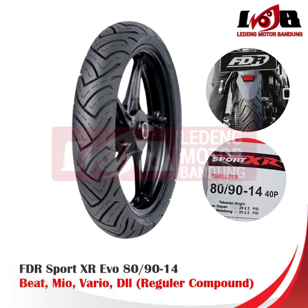 Jual FDR 80/90-14 Sport XR EVO Ban Depan Tubeless Motor Matic Tubeles ...