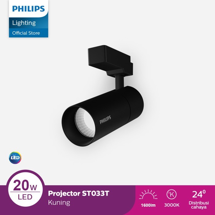 Jual Philips LED Projector ST033T Track Light Hitam 20W 3000K 24D ...
