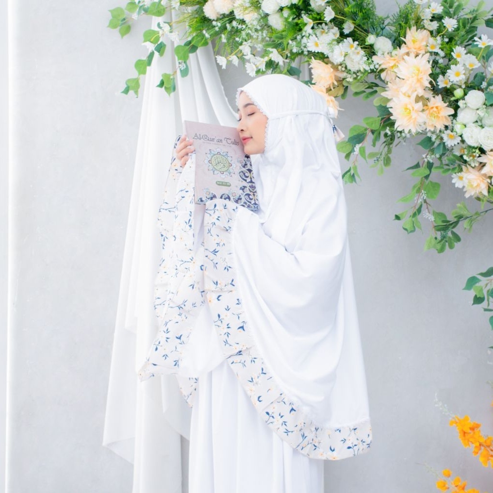 Mukena Santri Gontor - Lubna Series Krem Lili / Mukena Polos Santriwati Gontor / Mukena Pondok Pesantren