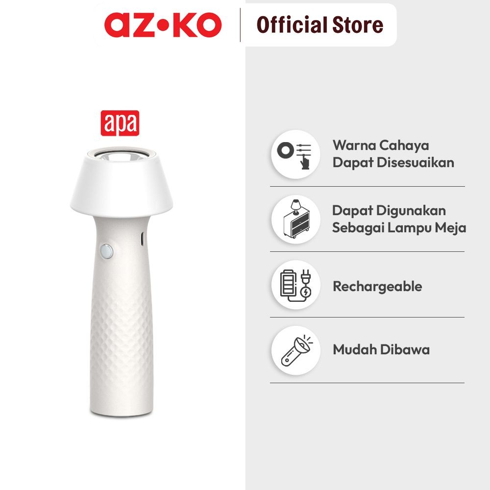 Jual AZKO Apa Senter Rechargeable Dengan Lampu Meja - Putih Flashlight ...