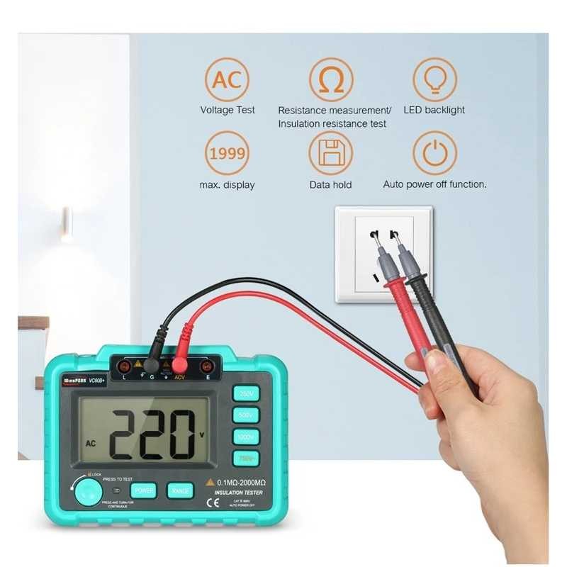 Jual AS - WINSPEAK Digital Megohmmeter Voltage Tester Insulation Megger ...