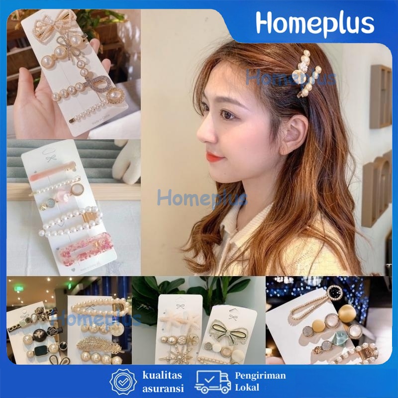 Jual HomePlus Jepit Rambut 5Pcs Wanita Fashion Korea Unik Dengan Manik ...