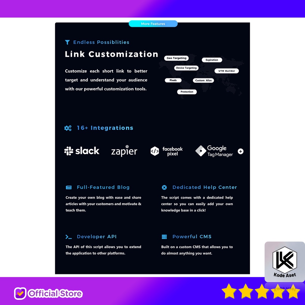 Jual SOURCE CODE APLIKASI PREMIUM URL SHORTENER LINK SHORTENER, BIO