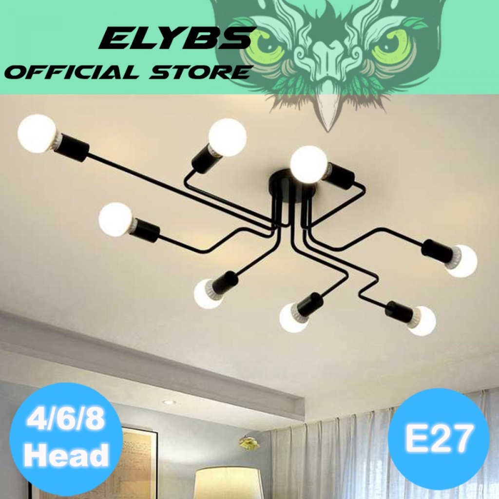 Jual Rumah Rangka Lampu Plafon LED Soket Fitting E27 Industial Retro ...
