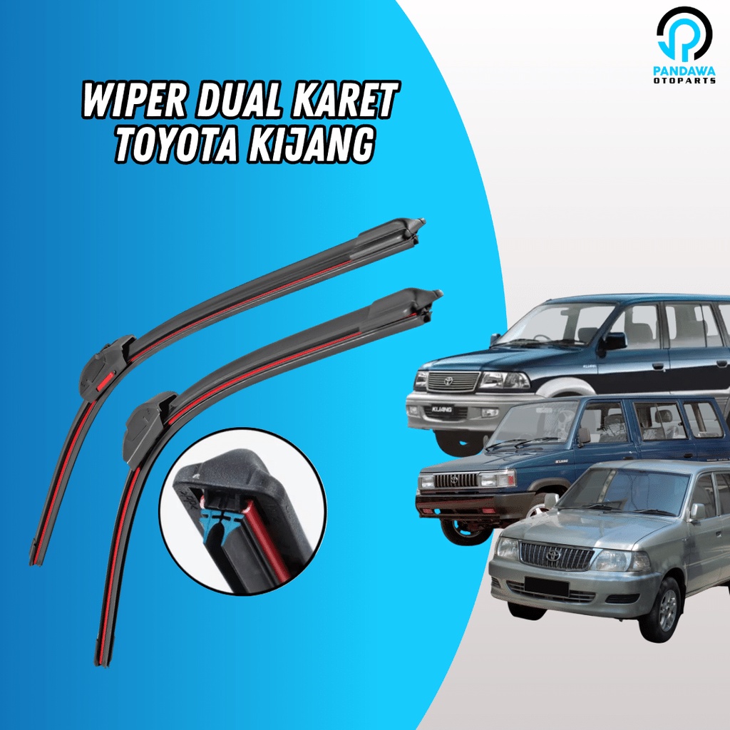 Jual Wiper Dual Karet Double Karet Toyota Kijang Frameless Model Karet