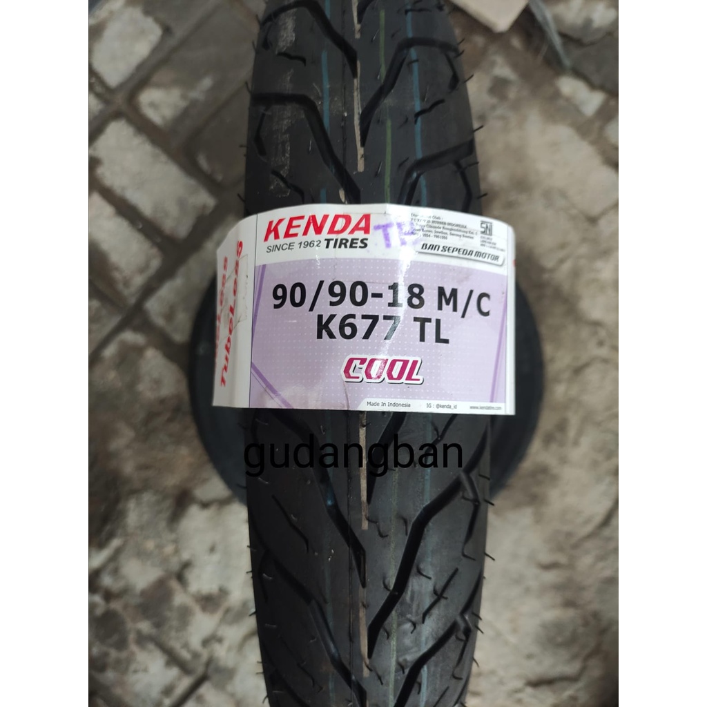 Jual (TUBELESS) Ban Kenda K677 90 90 18 Tubeless Luar Rx King Mega Pro ...