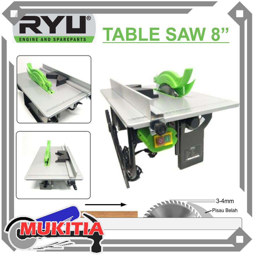 Jual RYU Mesin Potong Balok Kayu RTS 8 Gergaji Meja Kayu Table Saw RYU ...