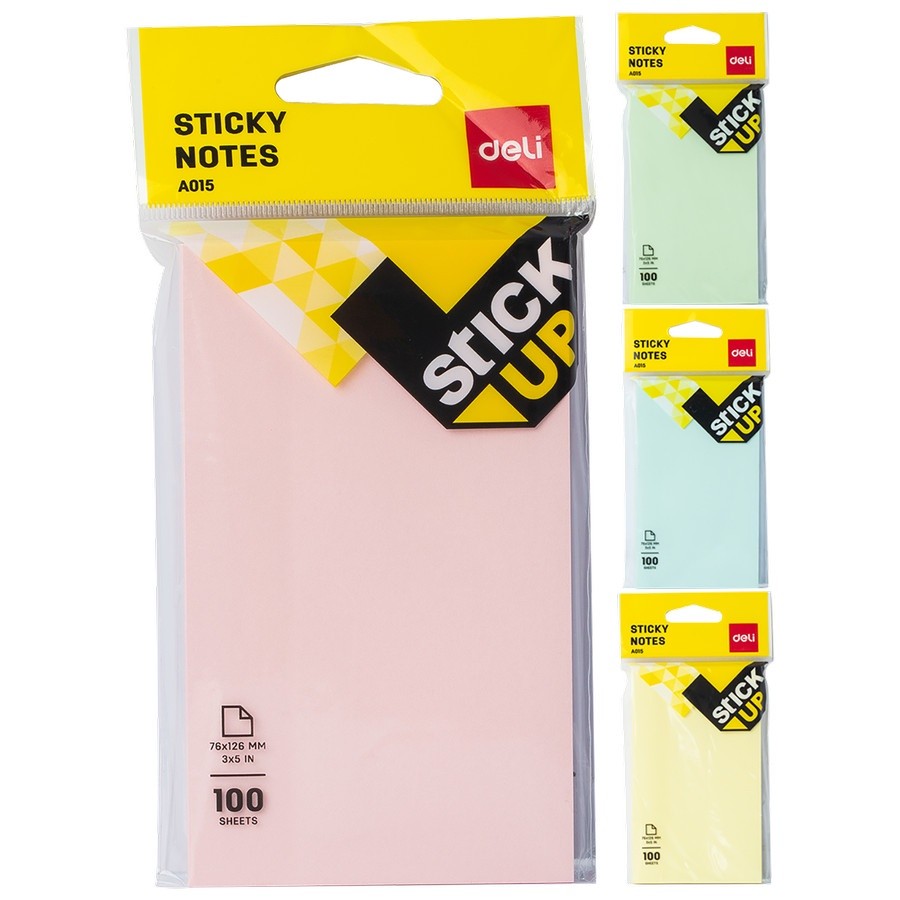 Jual Deli | Sticky Note Pad Notes Sticky UP | 76 x 126 mm | EA01502 ...