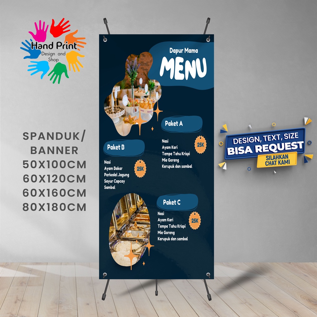 Jual Spanduk Banner Aneka Makanan Masakan Padang Ayam Bakar Mie Ayam