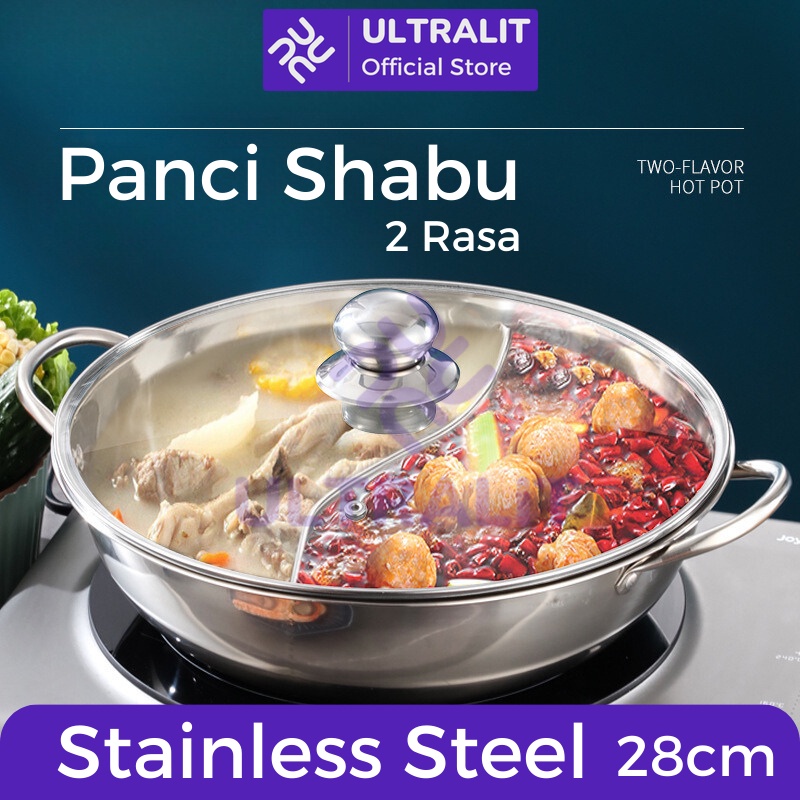 Jual Ultralit Panci Shabu Cm Stainless Tebal Sekat Rasa Dengan