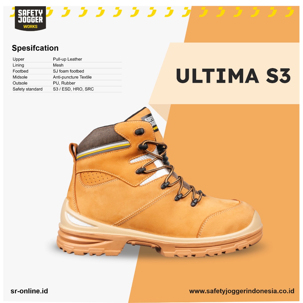 Jual Sepatu Safety Jogger ULTIMA S3 ESD HRO SRC METAL FREE Shopee Indonesia